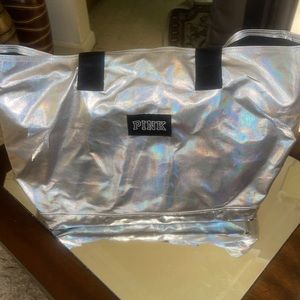 Small pink iridescent tote